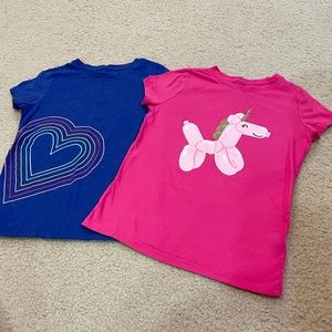 Cat & Jack 🦄 unicorn and heart 💙 shirts best 6/7